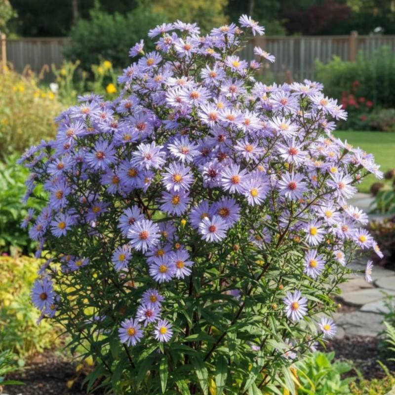 Aster d'automne Lady In Blue, Aster dumosus à fleurs Bleue/ - feuillage Caduc - Godet - 5/20 cm - Imagen 2