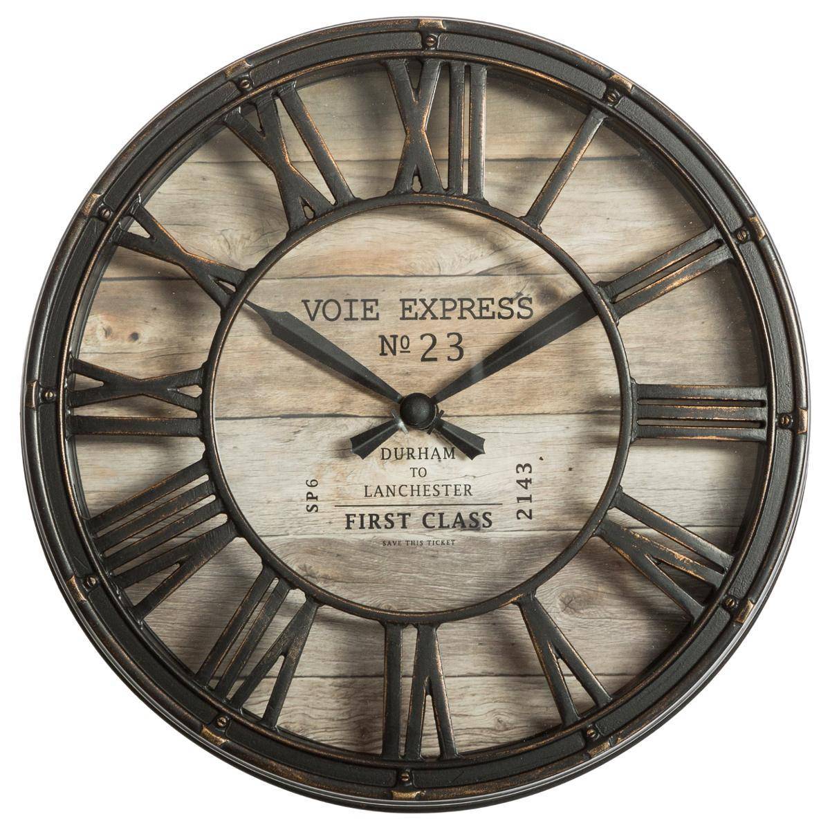 Atmosphera - Horloge à poser vintage marron D20cm - Atmosphera Créateur d'intérieur - Image 1
