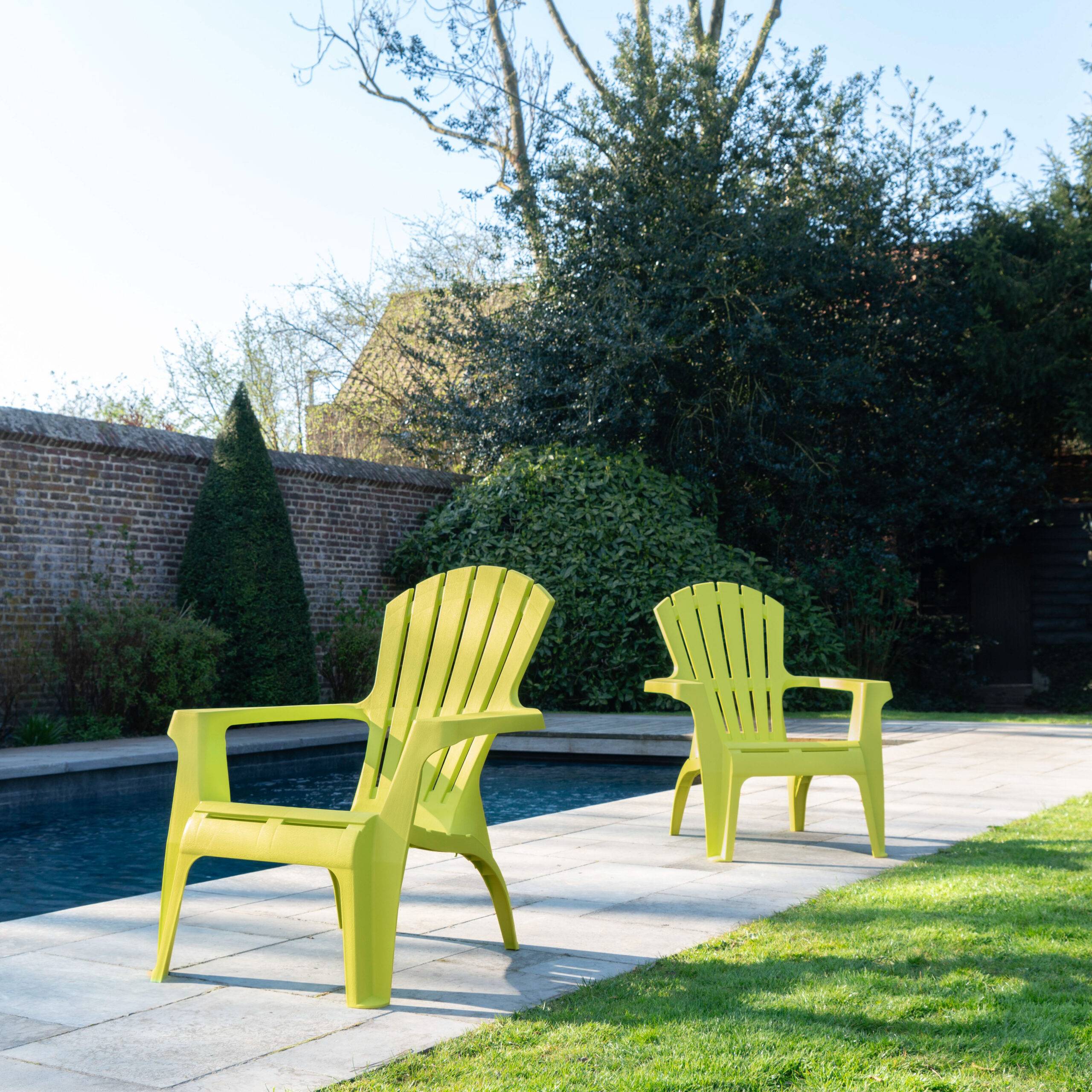 Wilsa Garden - Lot de 4 Fauteuils  Adirondack de jardin en résine empilables Anis - Imagen 3