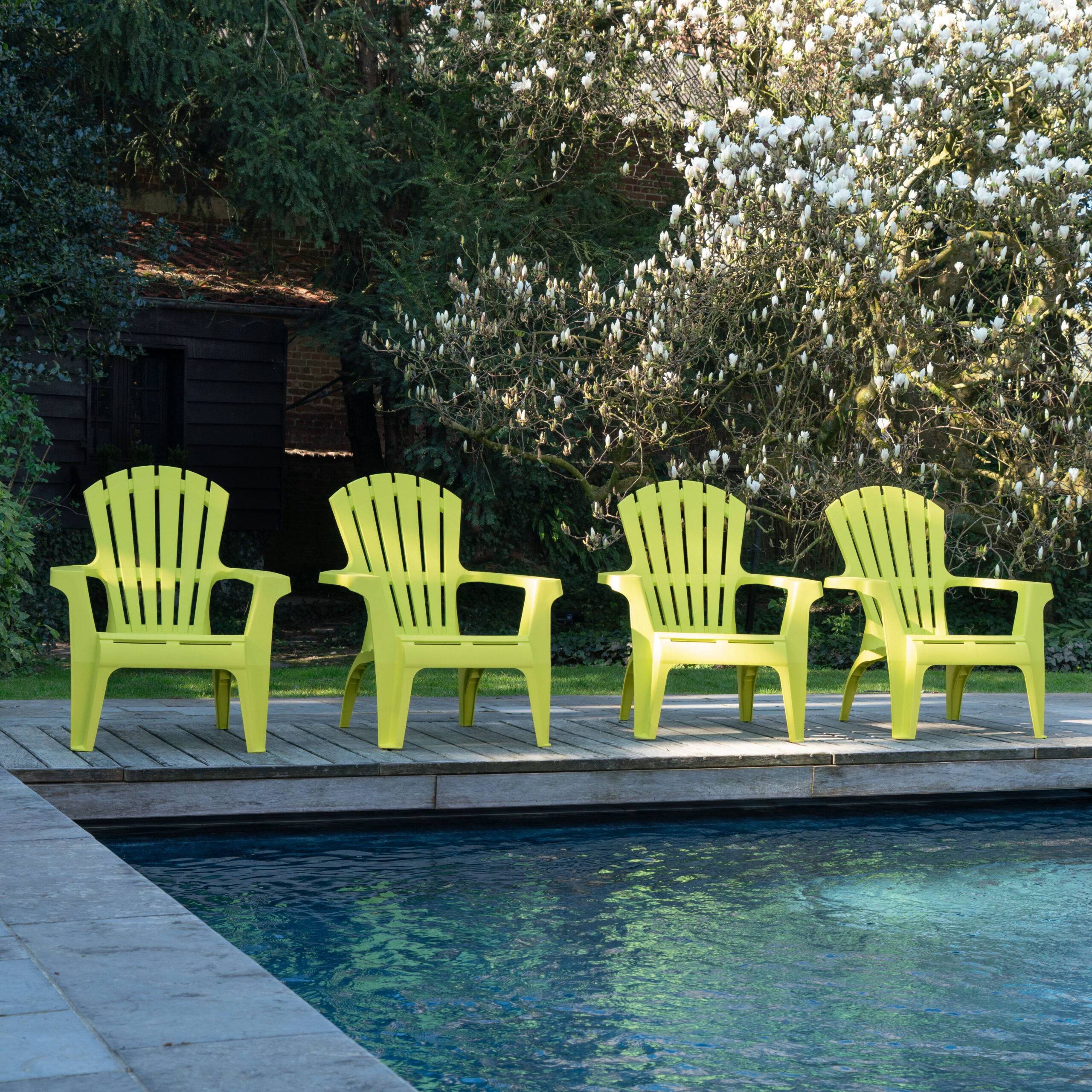 Wilsa Garden - Lot de 4 Fauteuils  Adirondack de jardin en résine empilables Anis - Imagen 1