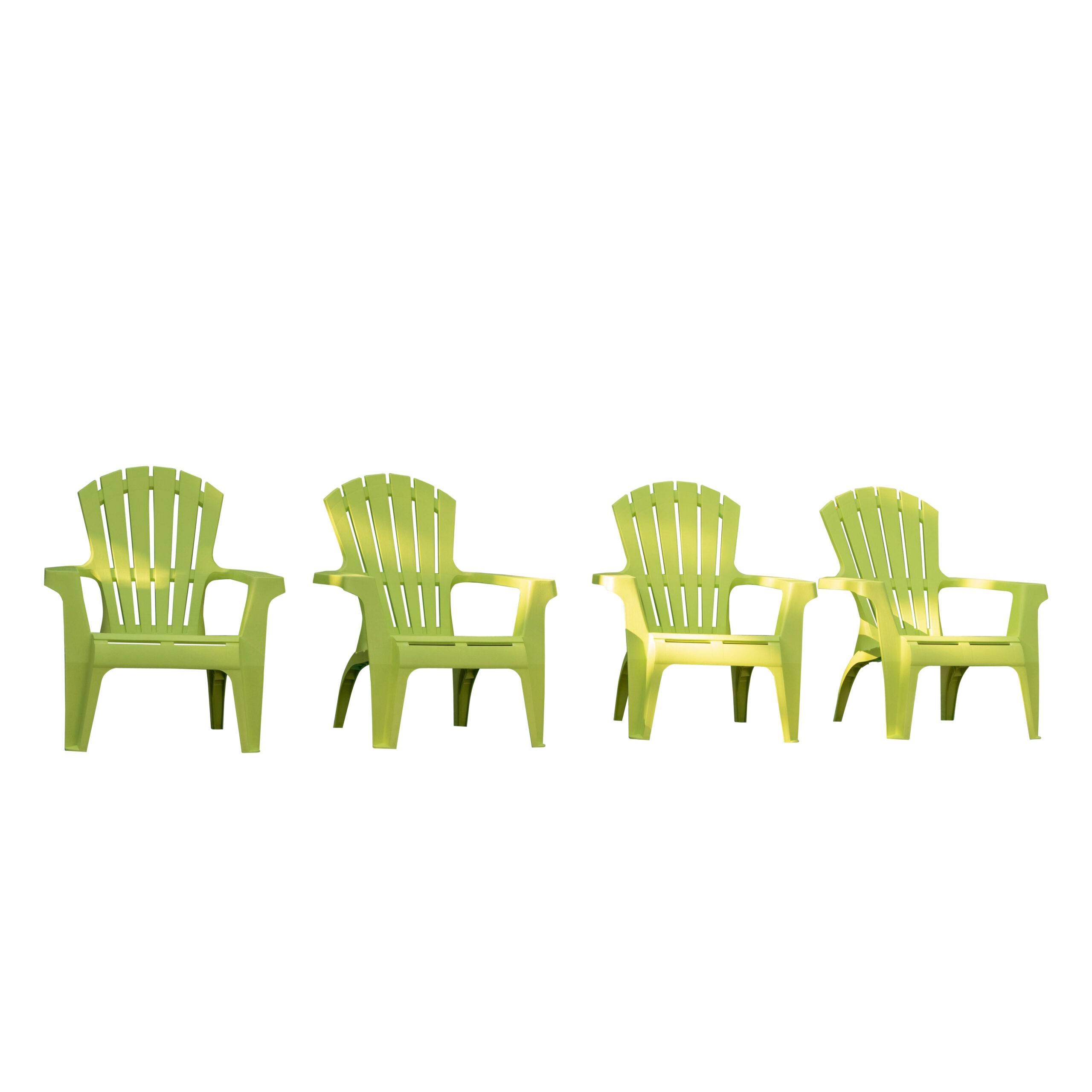 Wilsa Garden - Lot de 4 Fauteuils  Adirondack de jardin en résine empilables Anis - Imagen 2