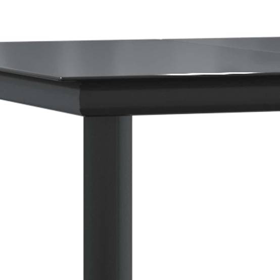 Table et Chaises de Jardin 4 Personnes Poly Rotin Gris Coussins Gris Foncé Table 160cm Verre – ComfortXL Outdoor Living - Image 9