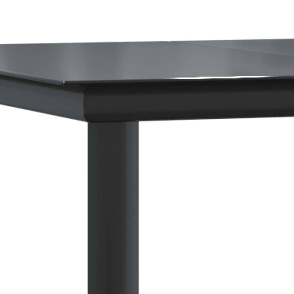 Table et Chaises de Jardin 4 Personnes Poly Rotin Gris Coussins Gris Foncé Table 160cm Verre – ComfortXL Outdoor Living - Image 9