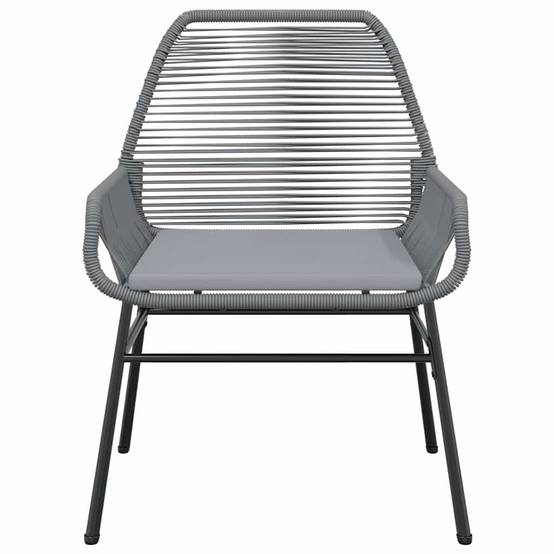 Table et Chaises de Jardin 4 Personnes Poly Rotin Gris Coussins Gris Foncé Table 160cm Verre – ComfortXL Outdoor Living - Image 6