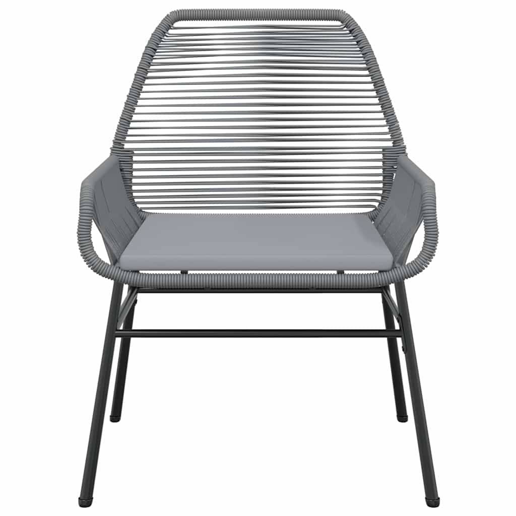 Table et Chaises de Jardin 4 Personnes Poly Rotin Gris Coussins Gris Foncé Table 160cm Verre – ComfortXL Outdoor Living - Image 6