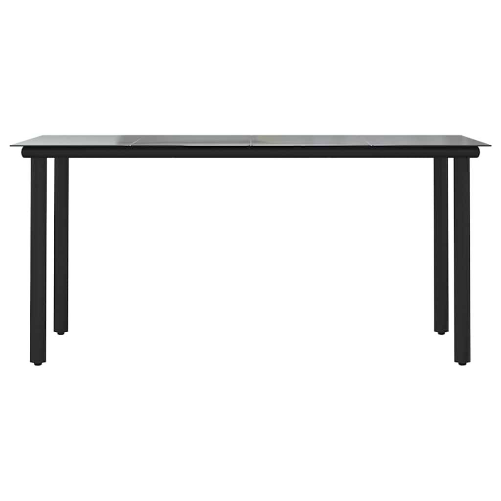 Table et Chaises de Jardin 4 Personnes Poly Rotin Gris Coussins Gris Foncé Table 160cm Verre – ComfortXL Outdoor Living - Image 7