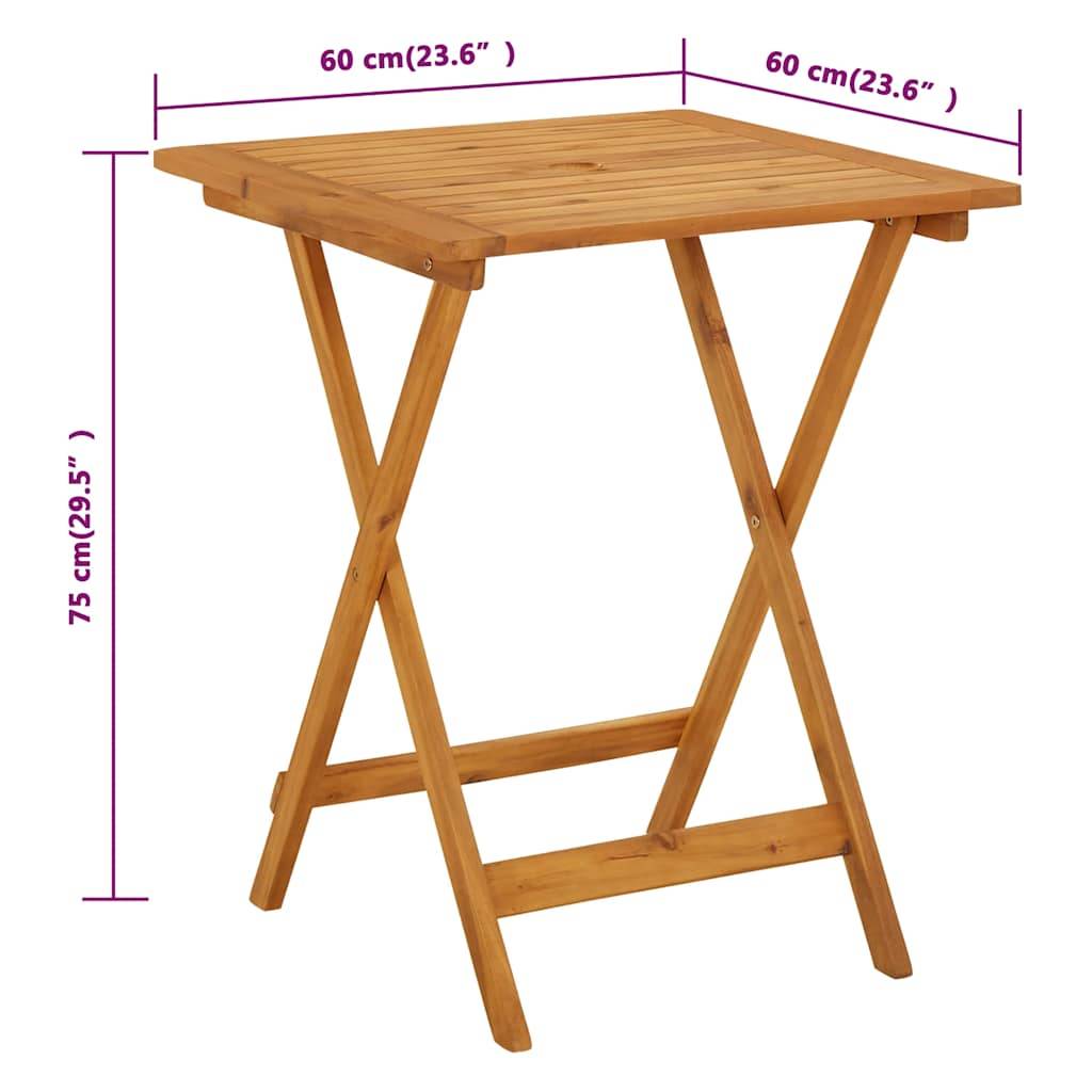 PANGIVO - Table pliable de jardin Bois d'acacia solide 60 x 60 x 75 cm - PANGIVO - Image 10