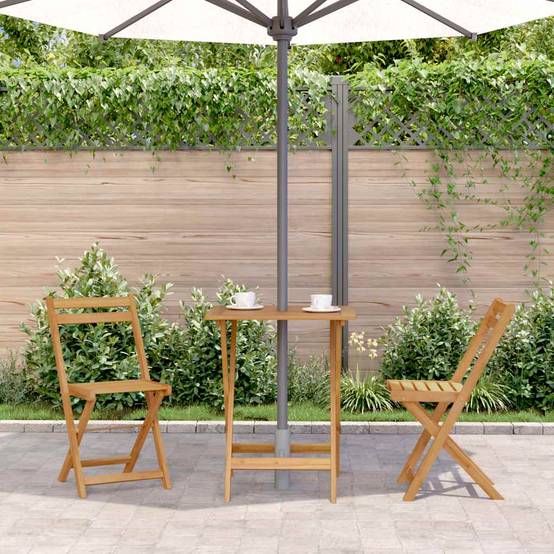 PANGIVO - Table pliable de jardin Bois d'acacia solide 60 x 60 x 75 cm - PANGIVO - Image 3