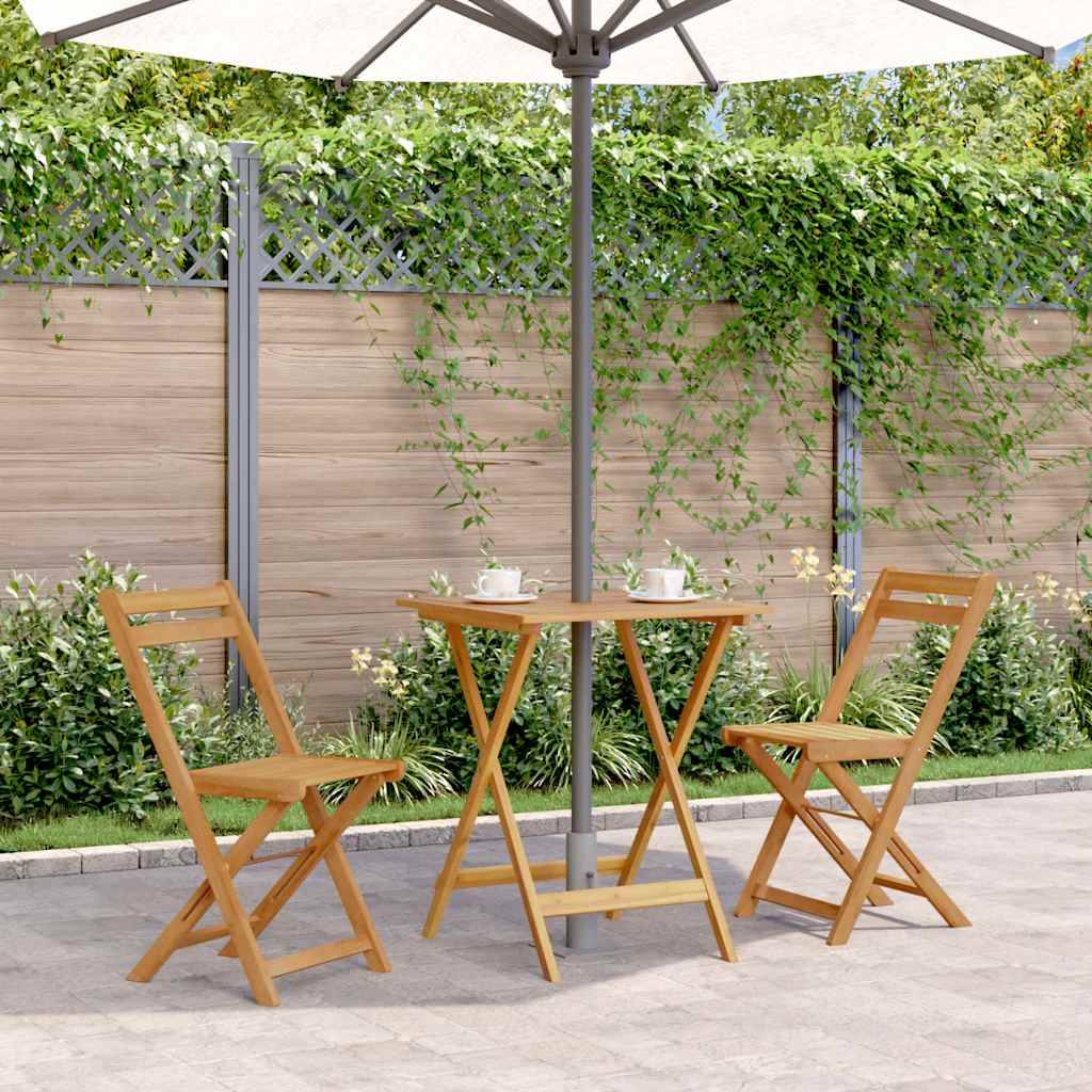 PANGIVO - Table pliable de jardin Bois d'acacia solide 60 x 60 x 75 cm - PANGIVO - Image 1