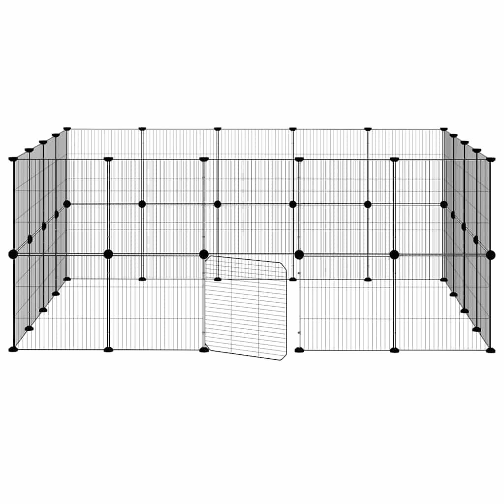 Vidaxl - Cage animaux de compagnie à 36 panneaux et porte Noir 175x140x70 cm vidaXL 3114045 - Imagen 3