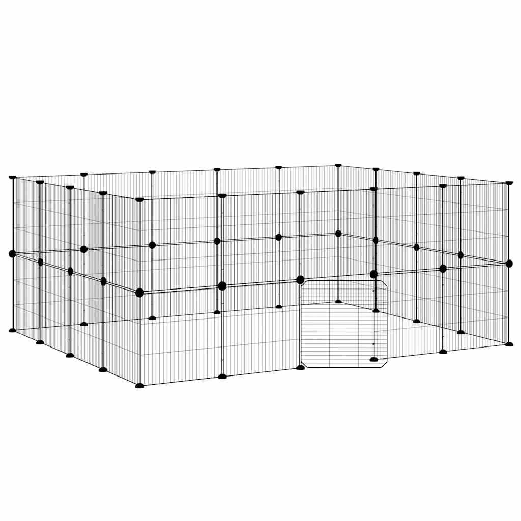 Vidaxl - Cage animaux de compagnie à 36 panneaux et porte Noir 175x140x70 cm vidaXL 3114045 - Imagen 2