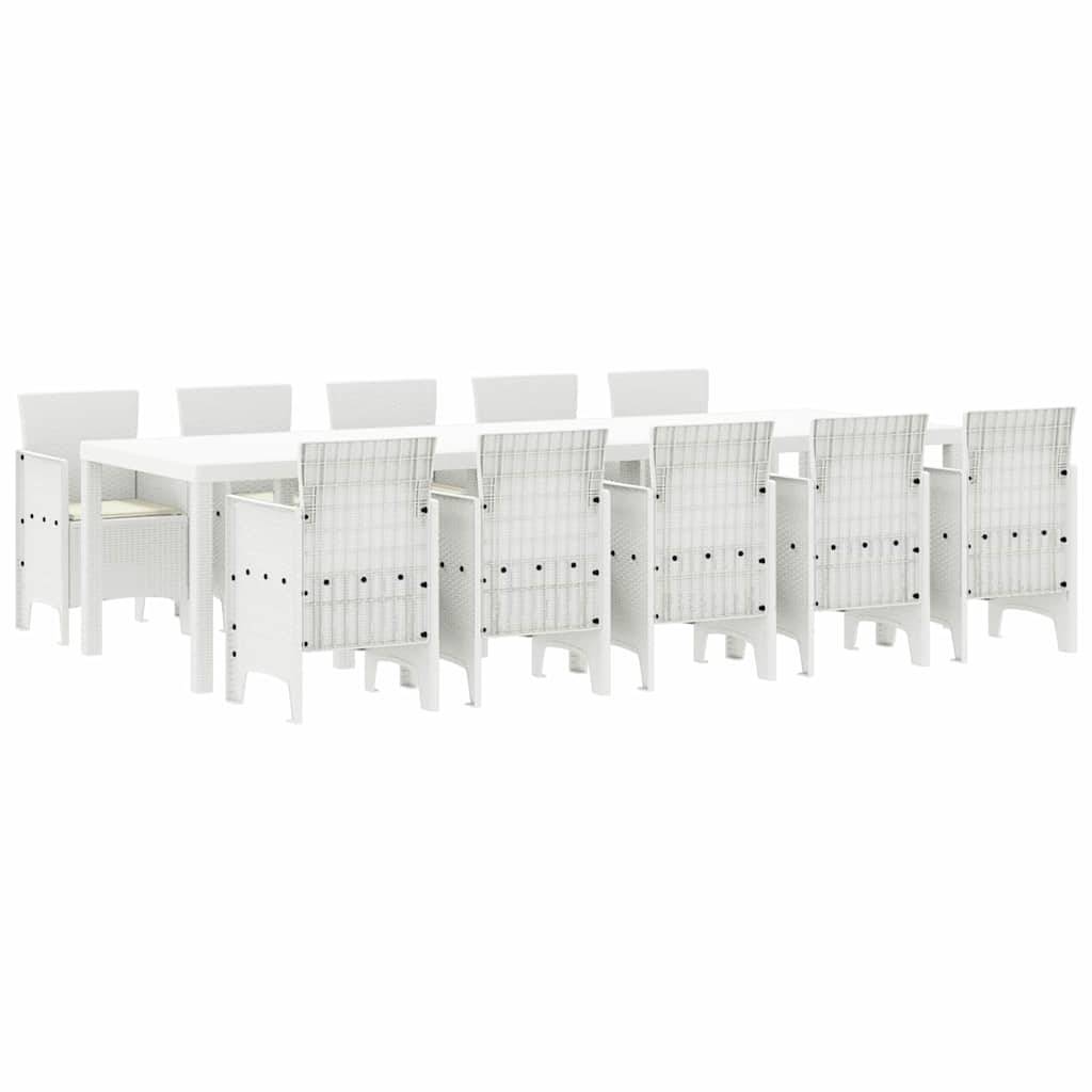 Table et Chaises de Jardin 10 Places Rotin Synthétique Acier Ensemble Complet pour Cour et Patio Blanc – ComfortXL Outdoor Living - Image 2