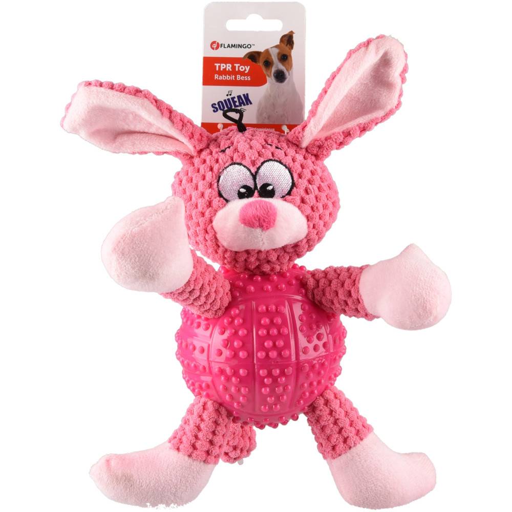 Flamingo - Jouet Lapin BESS rose longueur 28 cm env. pour chien - Imagen 3