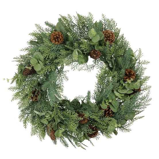 Couronne de Noël artificielle Ø60 cm - style evergreens - Little Grove - Image 1