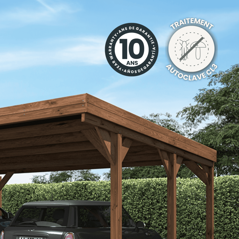 Cerland - Carport double bois 30,9 m² avec supports en H - Image 3