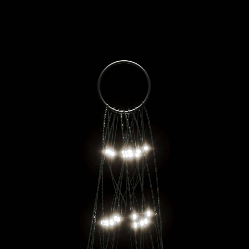 Sapin De Noël - Arbre de Noël lumineux sur mât de drapeau 550 LED blanc 300 cm - Image 6