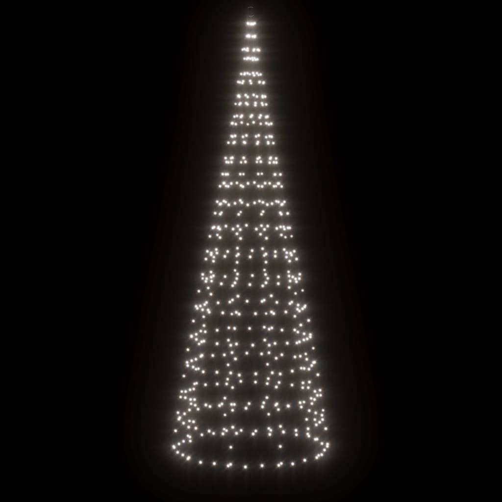 Sapin De Noël - Arbre de Noël lumineux sur mât de drapeau 550 LED blanc 300 cm - Image 3