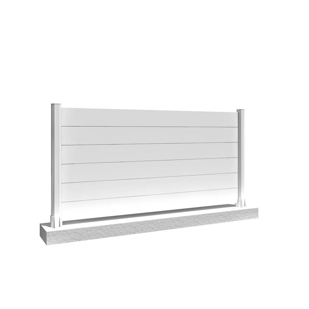 Intersun - Clôture ranch panneau plein 3 lames L 1911 x H 515 mm (Blanc) - INTERSUN - Imagen 1