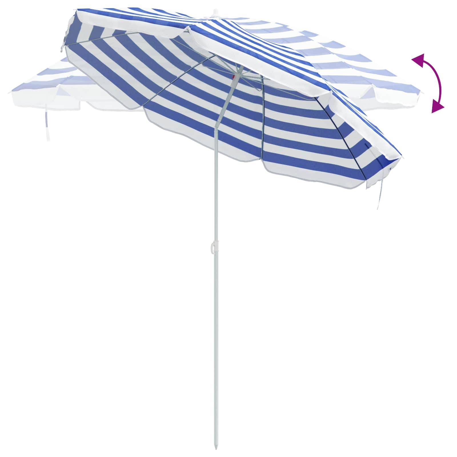 Parasol de jardin polyester 170T bleu et blanc - PANGIVO - Image 6
