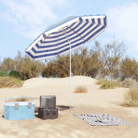 Parasol de jardin polyester 170T bleu et blanc - PANGIVO - Image 3