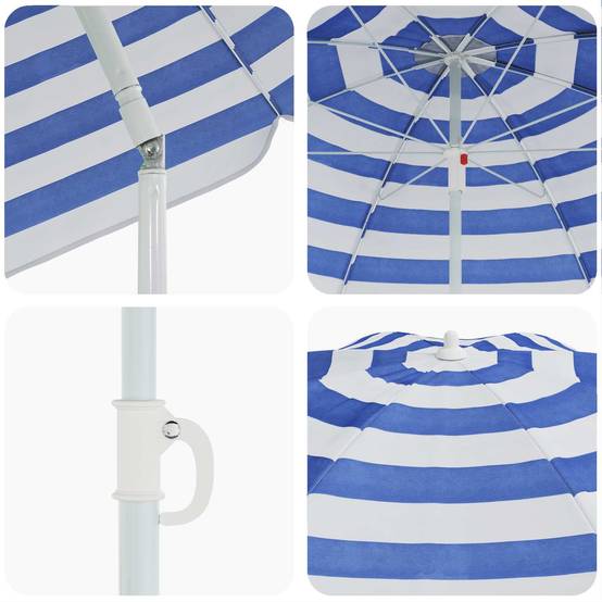 Parasol de jardin polyester 170T bleu et blanc - PANGIVO - Image 5