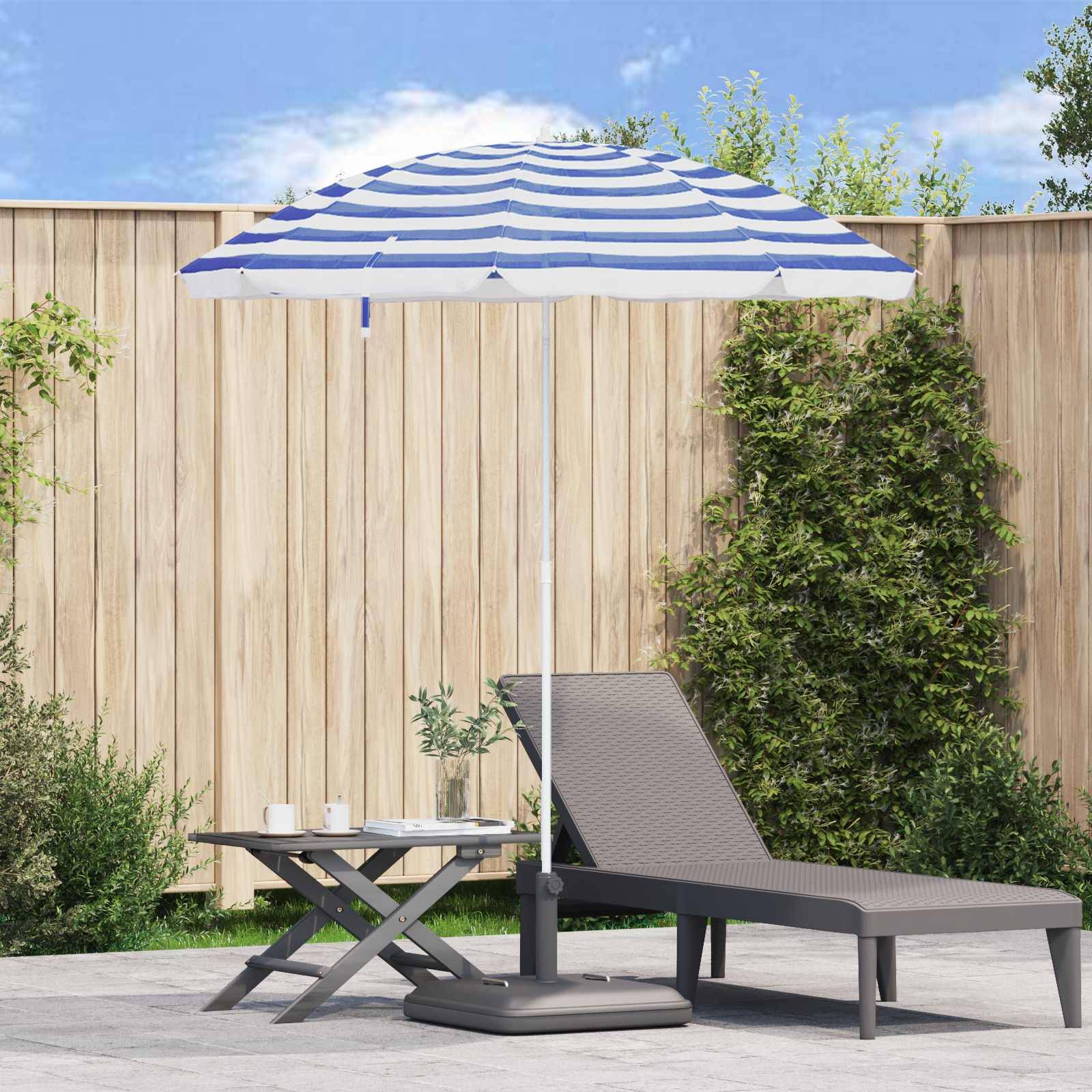 Parasol de jardin polyester 170T bleu et blanc - PANGIVO - Image 1