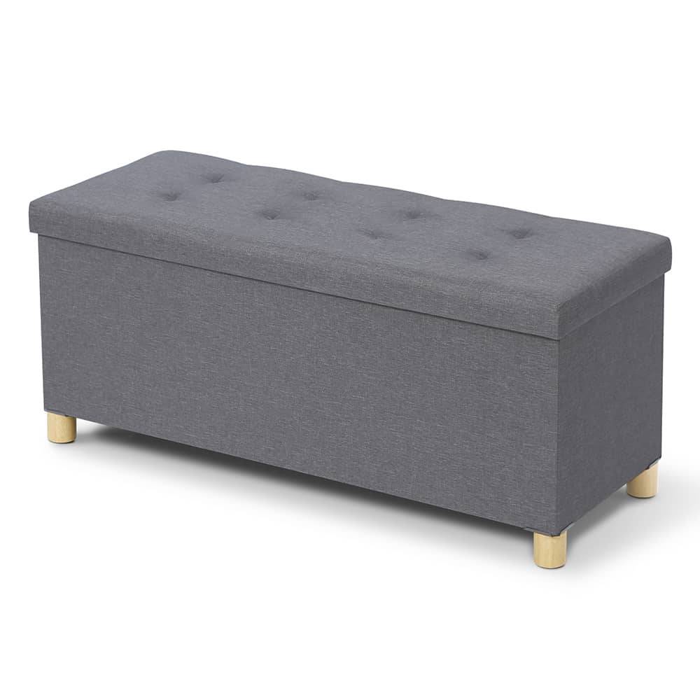 Facilitys - Banc coffre capitonné 100 cm Gris - Imagen 1