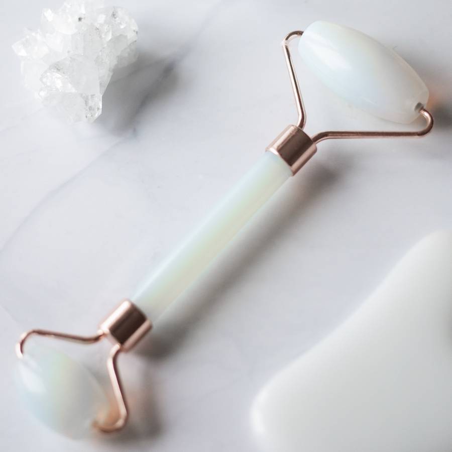 Set de 2 Jade Roller Blanc - Masseur Visage – Rouleau de Jade Naturel + Housse – Anti-Age -Rides & ridules -Routine Beauté - Sun&Sia - Image 1