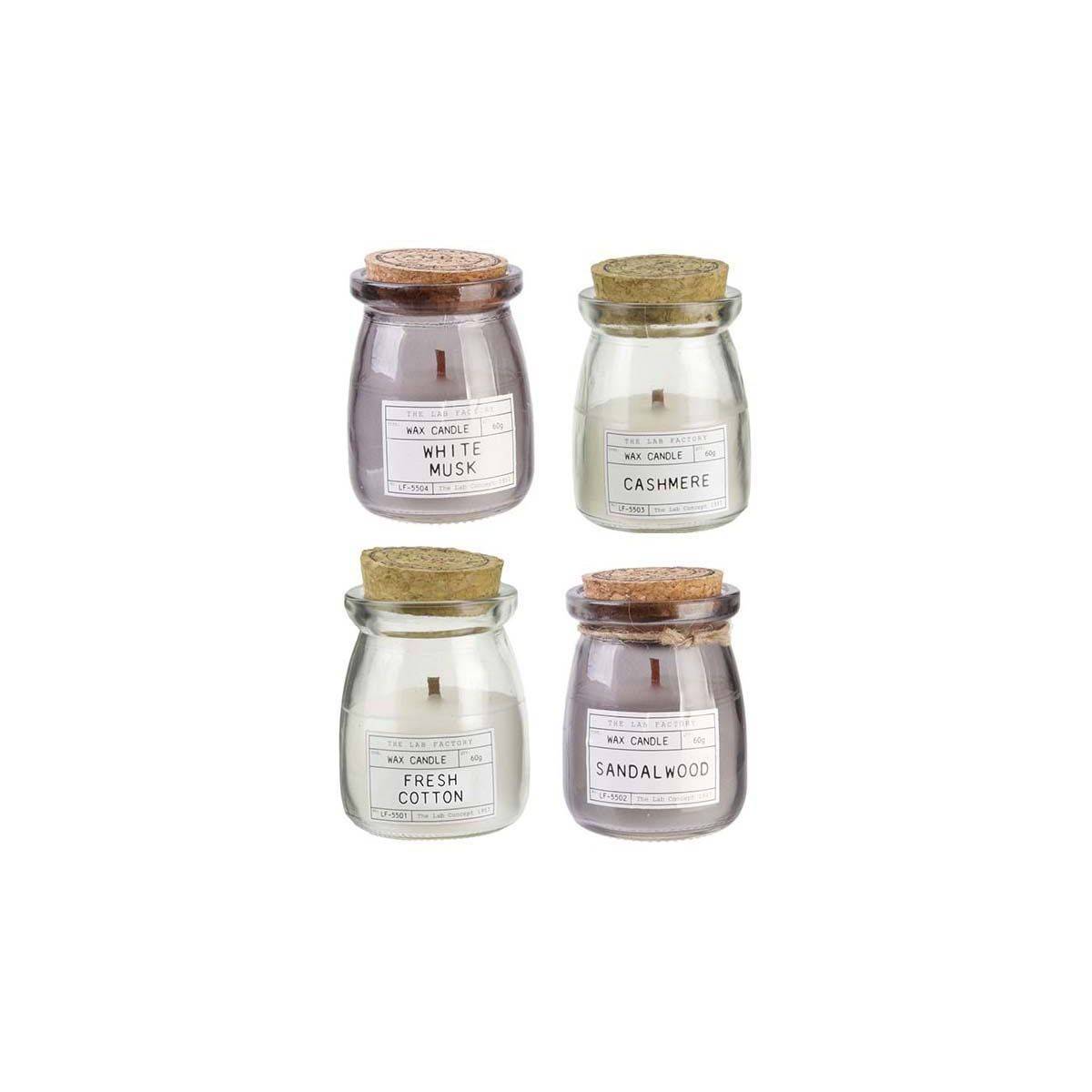 The Home Deco Factory - Bougies parfumées couvercle en liège 8.5 cm (Lot de 4) - Imagen 1