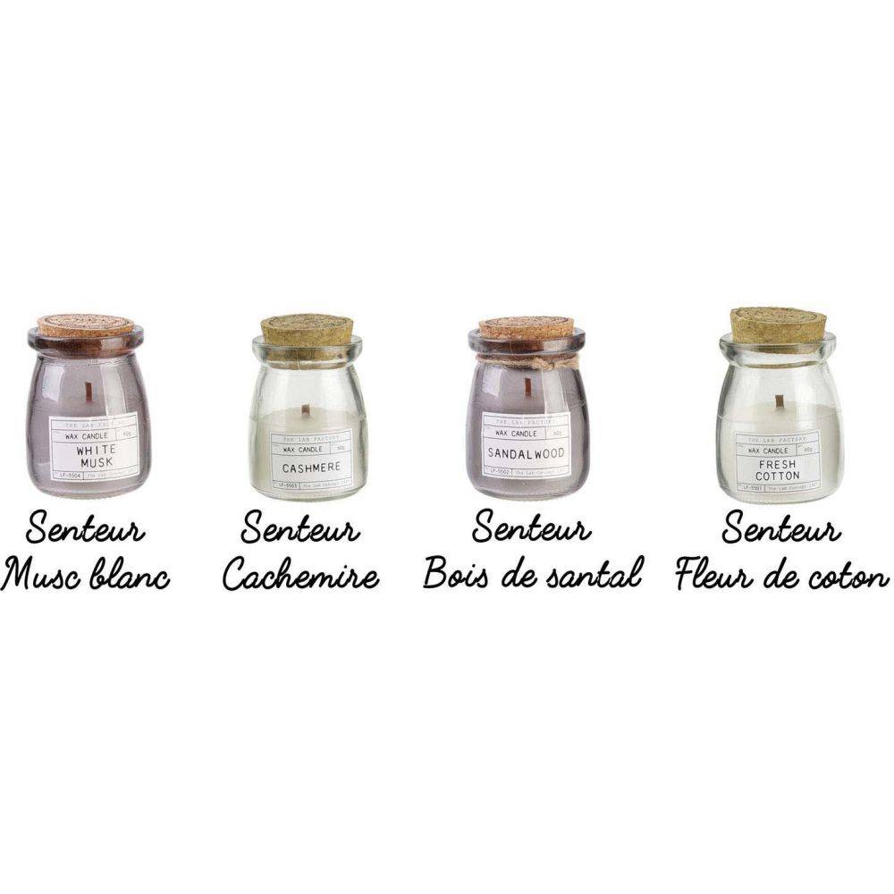 The Home Deco Factory - Bougies parfumées couvercle en liège 8.5 cm (Lot de 4) - Imagen 3