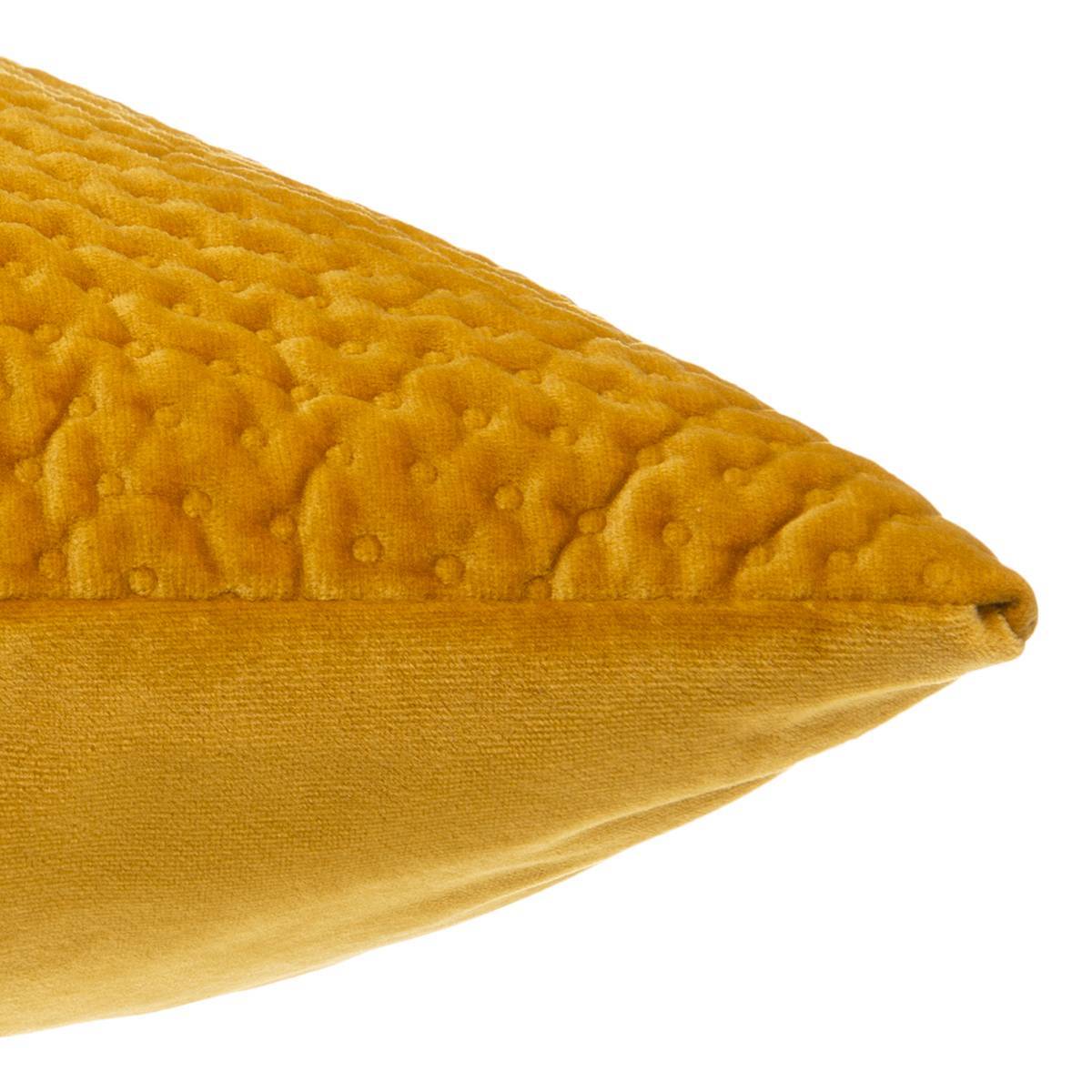 Atmosphera - Coussin "Dolce" velours jaune moutarde 40x40cm - Atmosphera Créateur d'intérieur - Imagen 4
