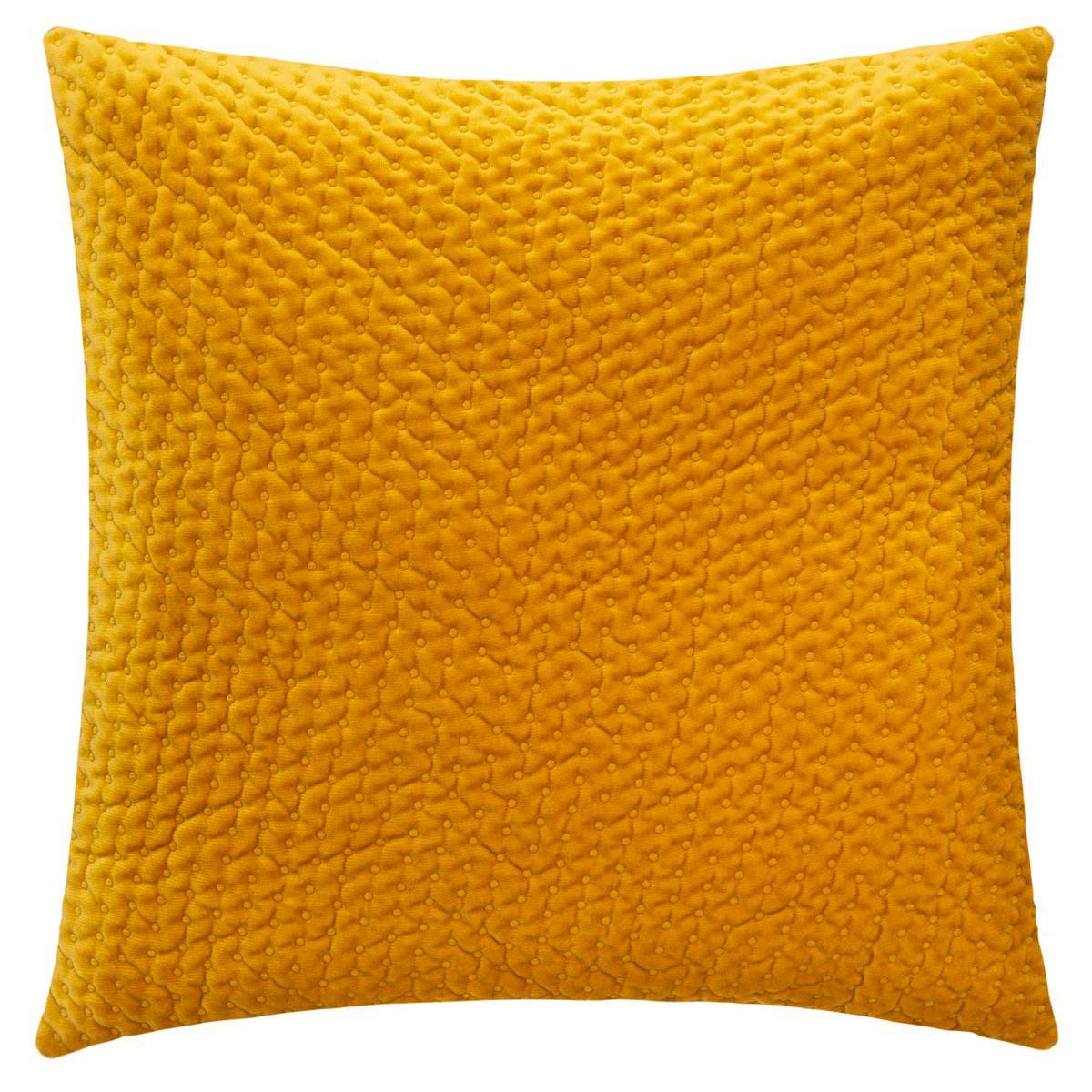 Atmosphera - Coussin "Dolce" velours jaune moutarde 40x40cm - Atmosphera Créateur d'intérieur - Imagen 1