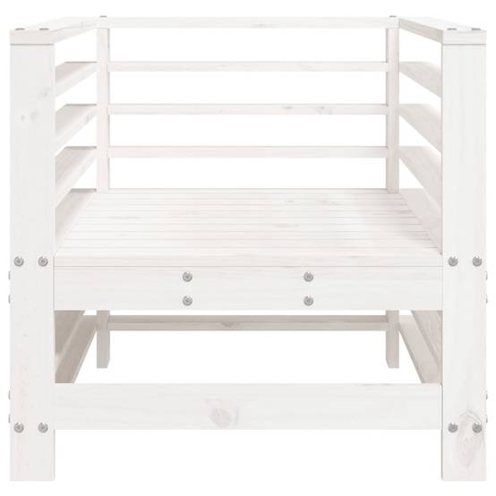 Lot de 2 Chaises de jardin - Chaises d'extérieur - Fauteuils de jardin blanc bois massif de pin-JU12750 - Image 4