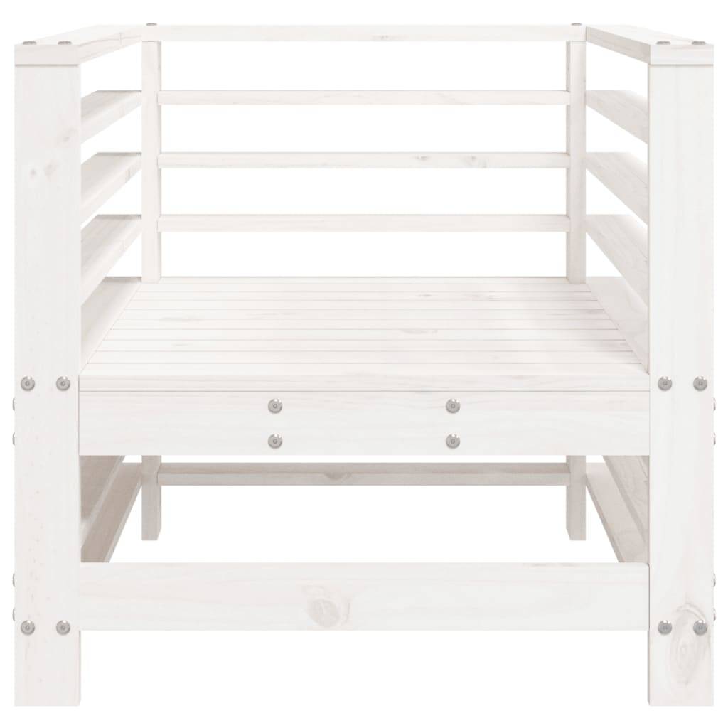 Lot de 2 Chaises de jardin - Chaises d'extérieur - Fauteuils de jardin blanc bois massif de pin-JU12750 - Image 4