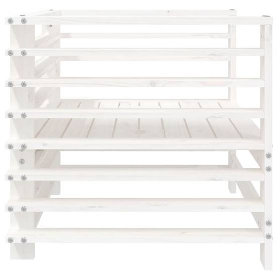 Lot de 2 Chaises de jardin - Chaises d'extérieur - Fauteuils de jardin blanc bois massif de pin-JU12750 - Image 5