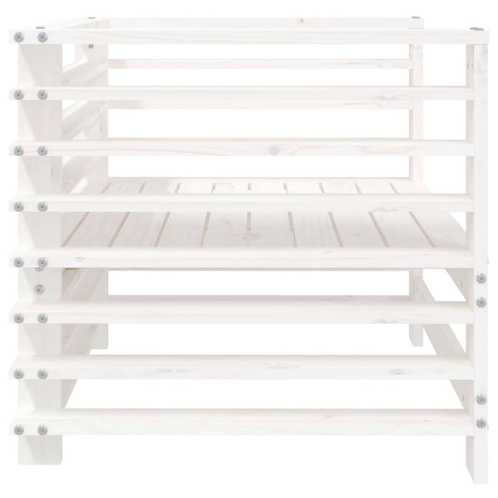 Lot de 2 Chaises de jardin - Chaises d'extérieur - Fauteuils de jardin blanc bois massif de pin-JU12750 - Image 5