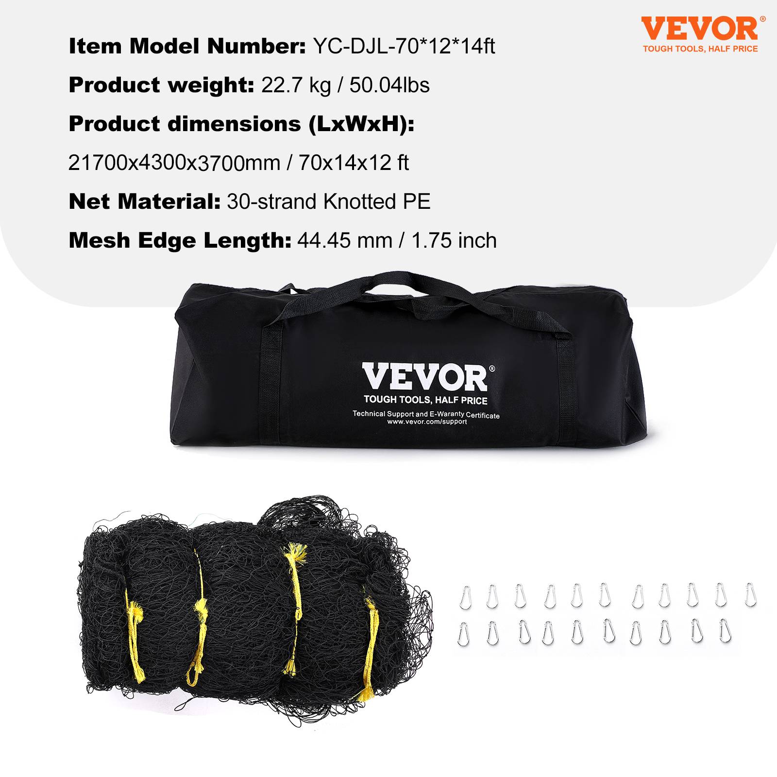 Vevor - VEVOR Cage de frappeur 21,7 m - Filet d'entraînement baseball/softball en PE, portable avec porte et sac de rangement - Image 6