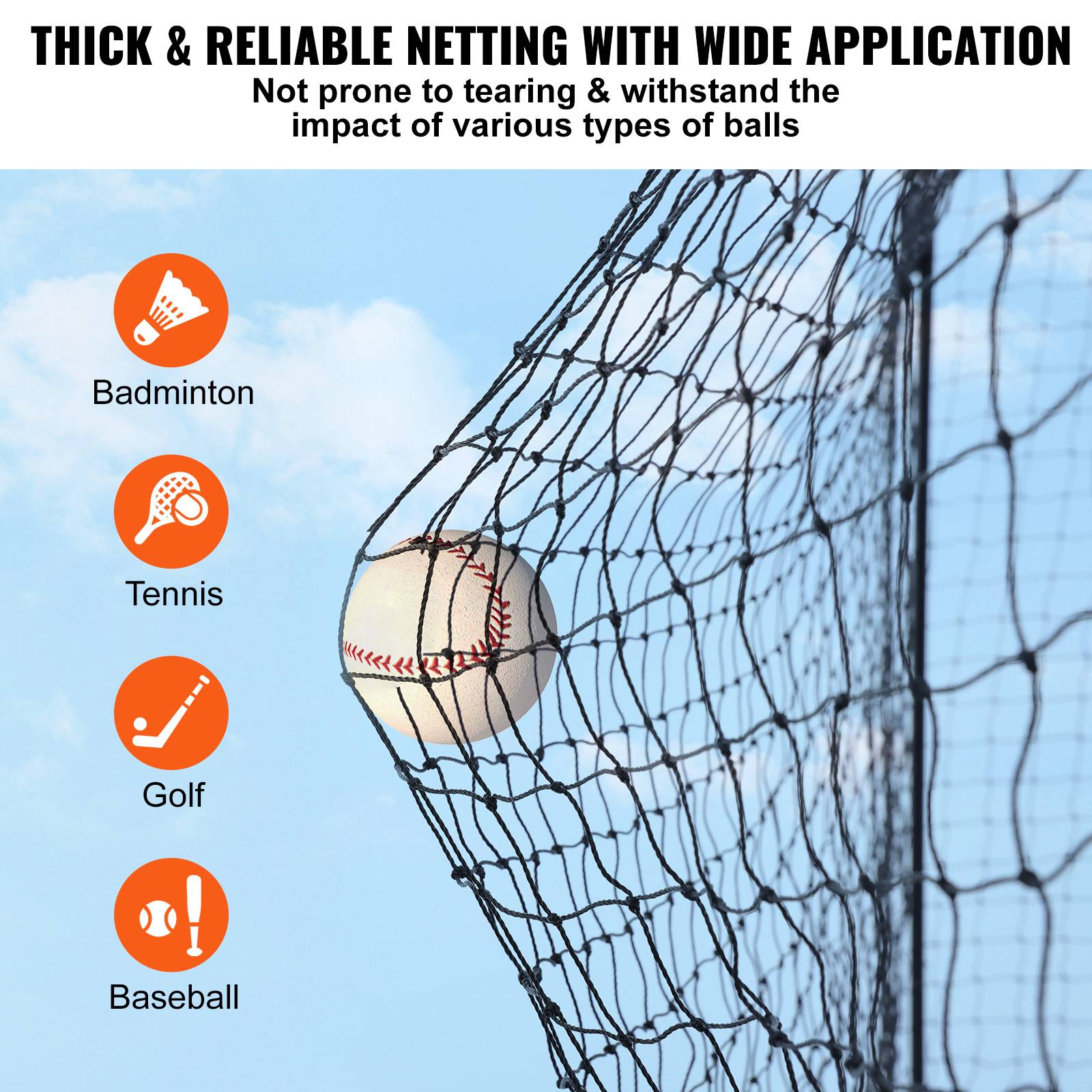 Vevor - VEVOR Cage de frappeur 21,7 m - Filet d'entraînement baseball/softball en PE, portable avec porte et sac de rangement - Image 3