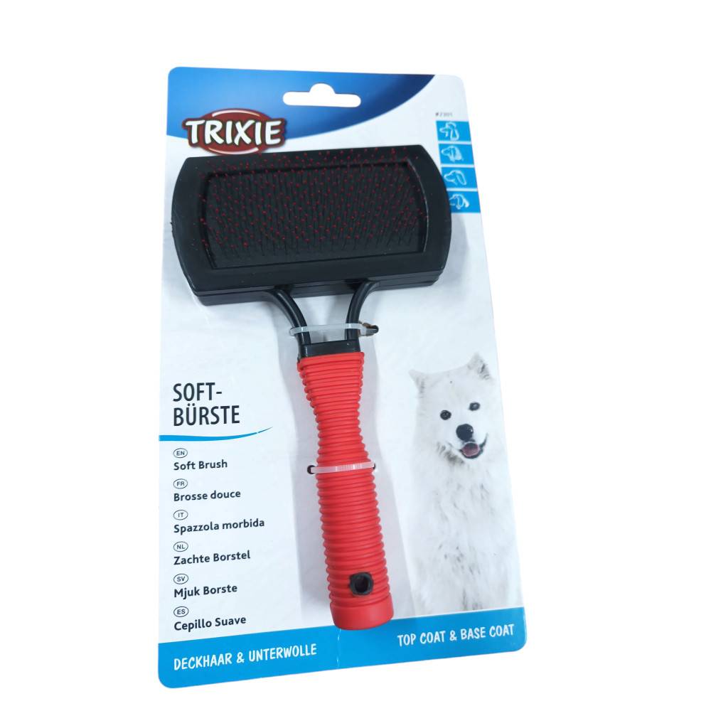 Trixie - Brosse souple 10 x 17 cm Pelage extérieur, Base du pelage pour chien - Imagen 3