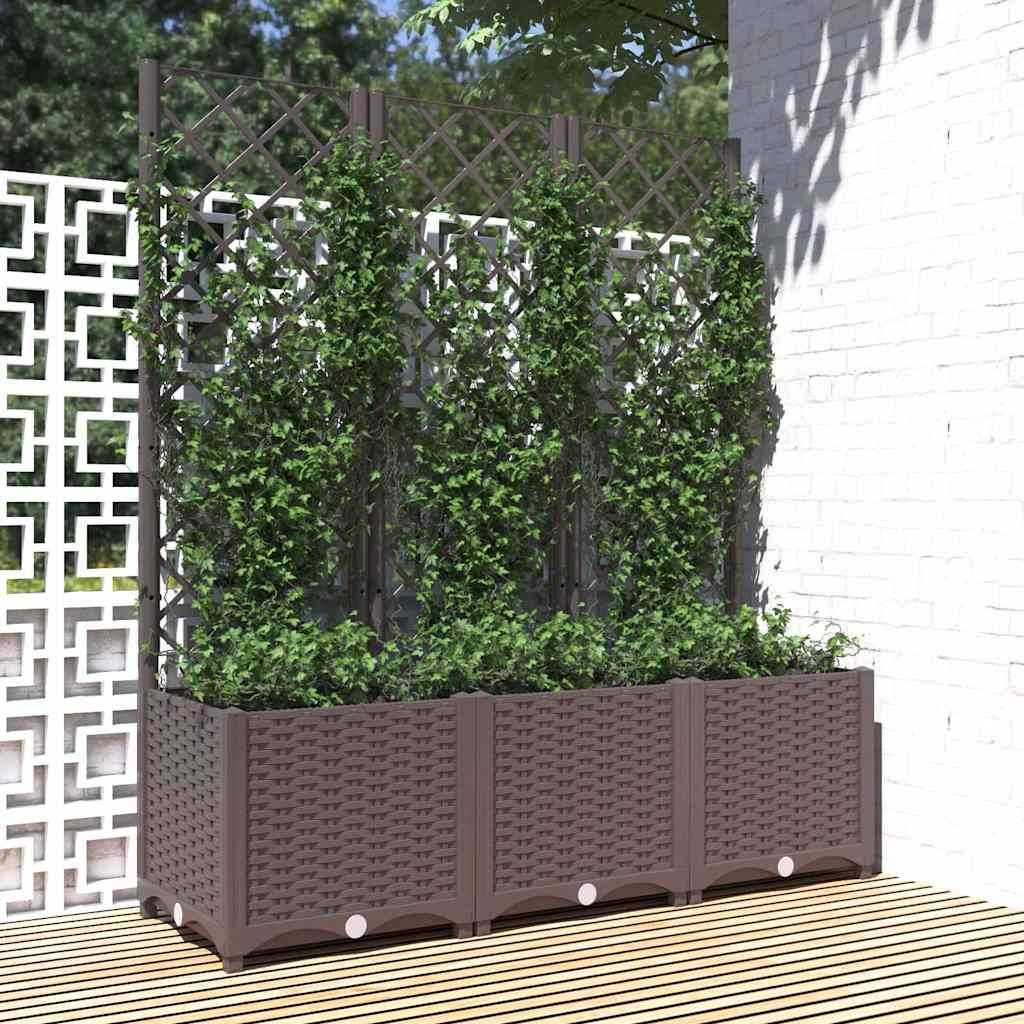 Vidaxl - Jardinière avec treillis Marron 120 x 40 x 136 cm PP vidaXL 318263