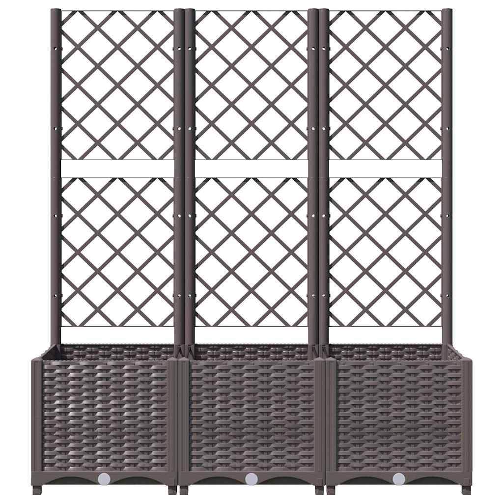 Vidaxl - Jardinière avec treillis Marron 120 x 40 x 136 cm PP vidaXL 318263 - Image 5