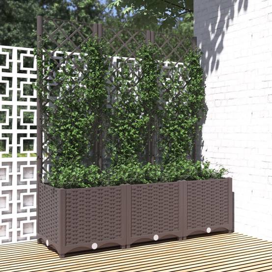 Vidaxl - Jardinière avec treillis Marron 120 x 40 x 136 cm PP vidaXL 318263 - Image 1