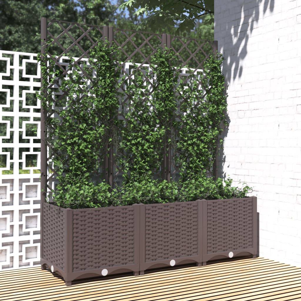 Vidaxl - Jardinière avec treillis Marron 120 x 40 x 136 cm PP vidaXL 318263 - Image 1