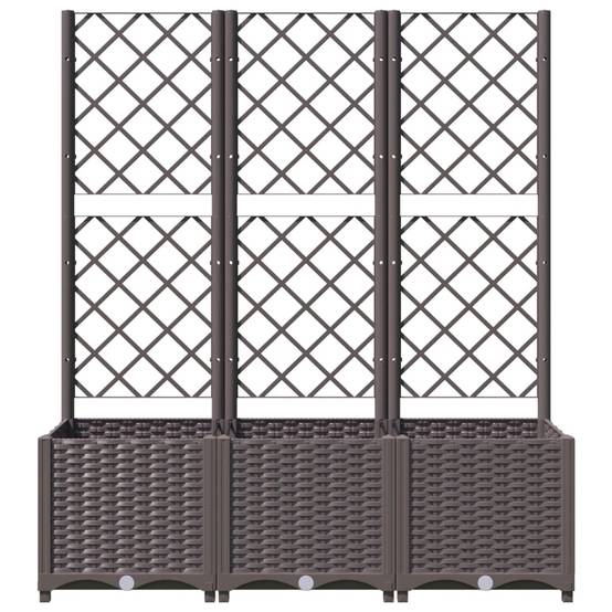 Vidaxl - Jardinière avec treillis Marron 120 x 40 x 136 cm PP vidaXL 318263 - Image 5