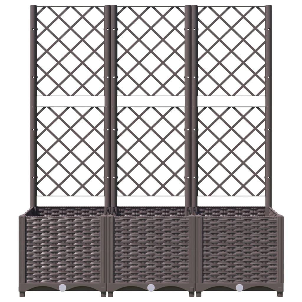 Vidaxl - Jardinière avec treillis Marron 120 x 40 x 136 cm PP vidaXL 318263 - Image 5