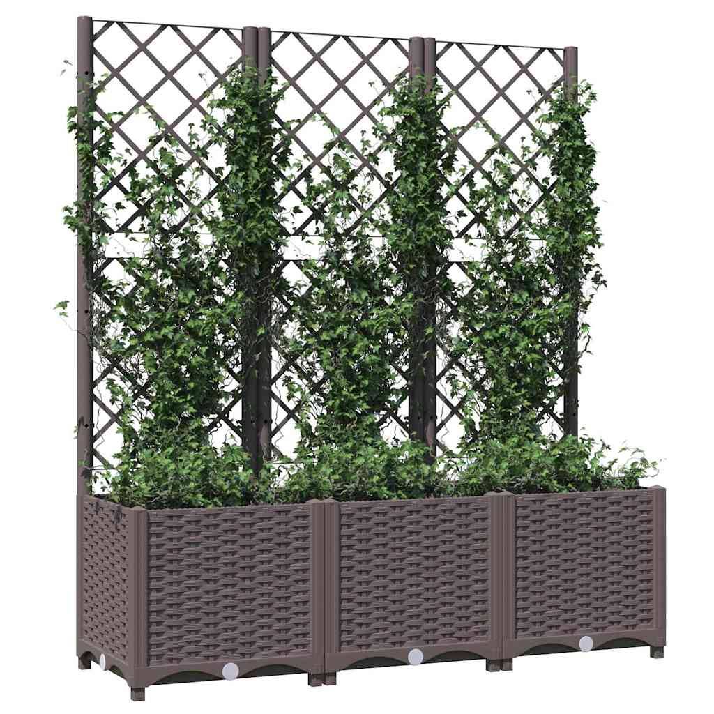 Vidaxl - Jardinière avec treillis Marron 120 x 40 x 136 cm PP vidaXL 318263 - Image 4