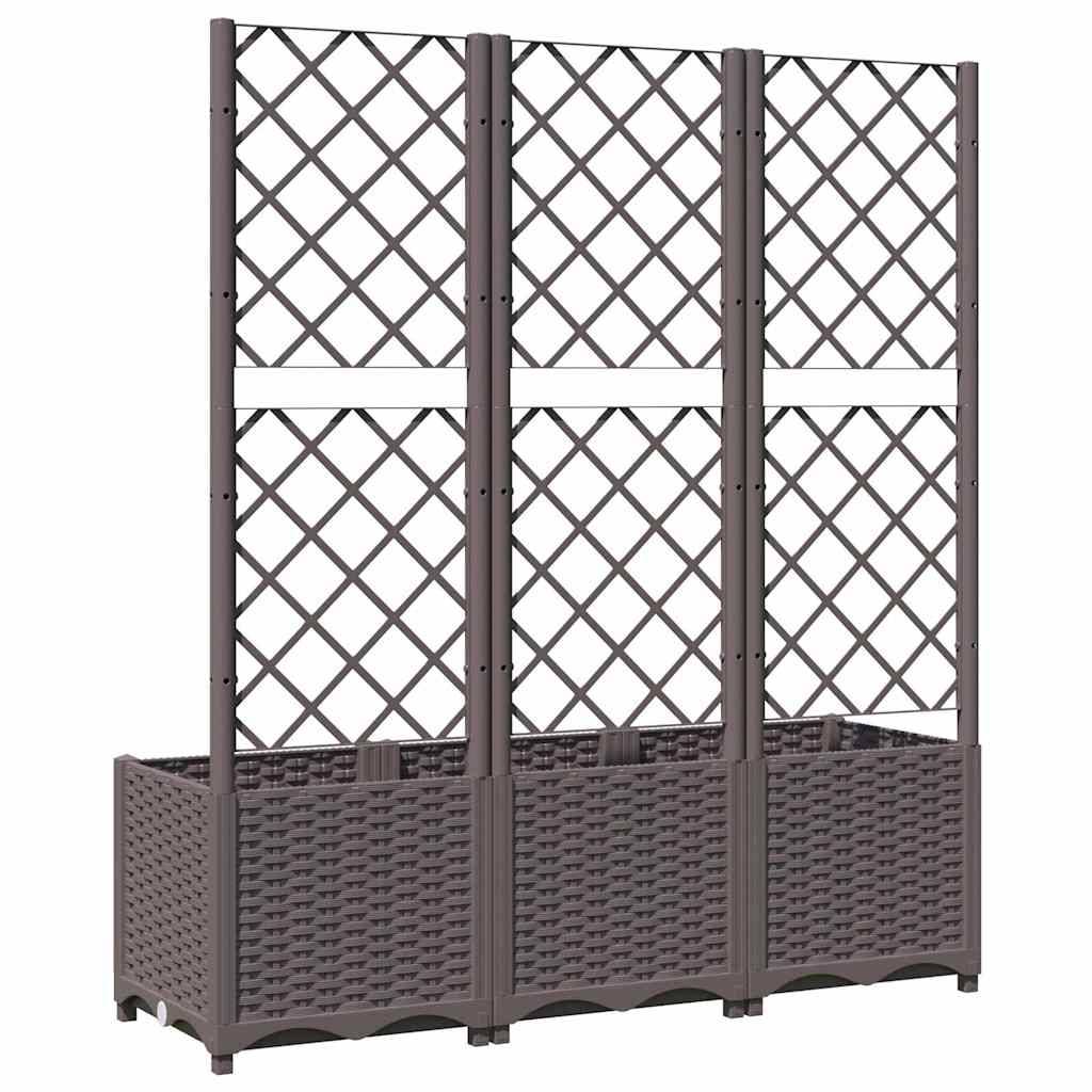 Vidaxl - Jardinière avec treillis Marron 120 x 40 x 136 cm PP vidaXL 318263 - Image 7