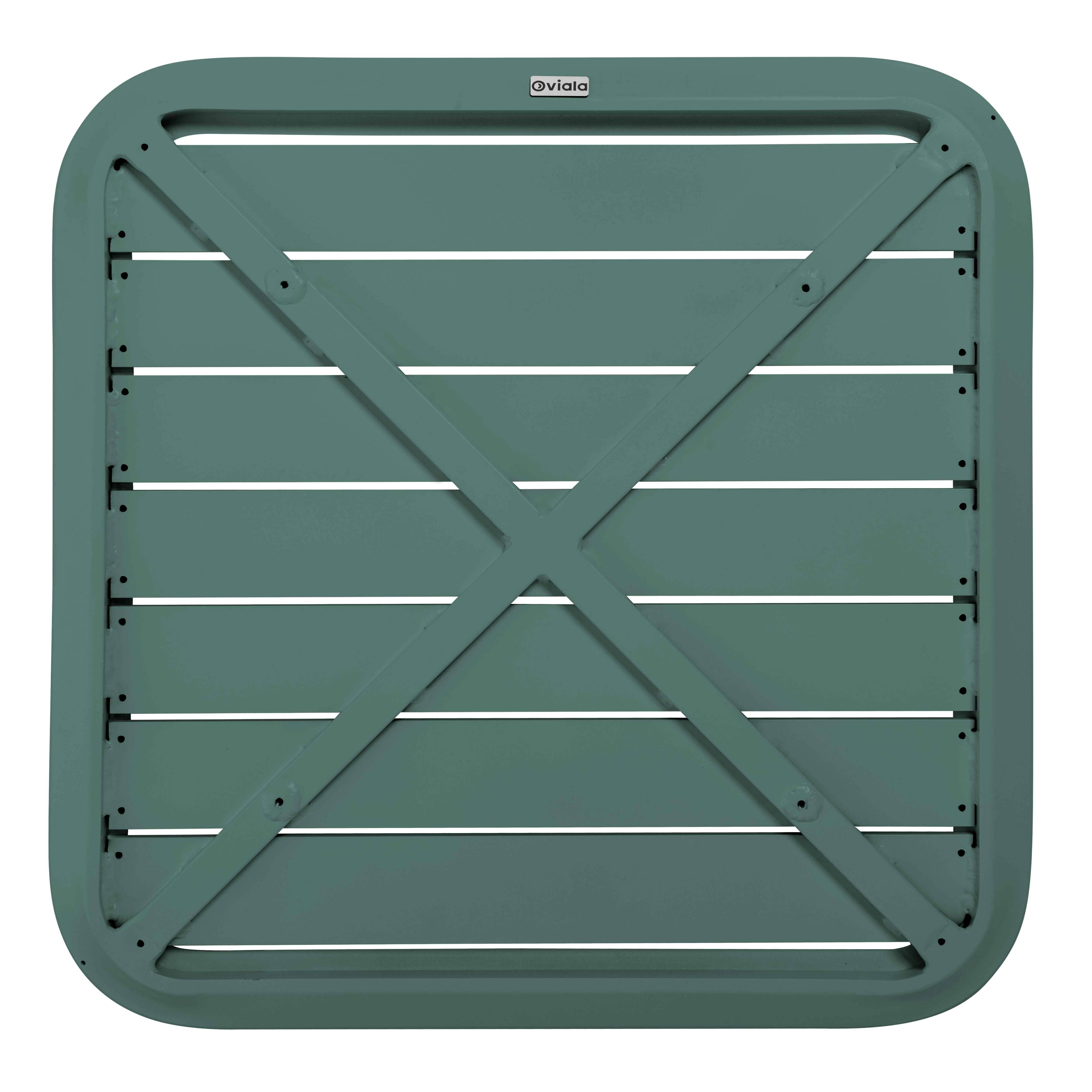 Oviala - Plateau de table 60x60 cm en aluminium vert foncé Almada Almada - Oviala - Imagen 3