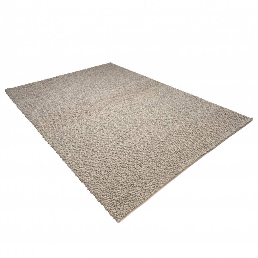 Macabane - QUENTIN - Tapis rectangulaire 200x290cm en laine bouclée taupe - Imagen 6