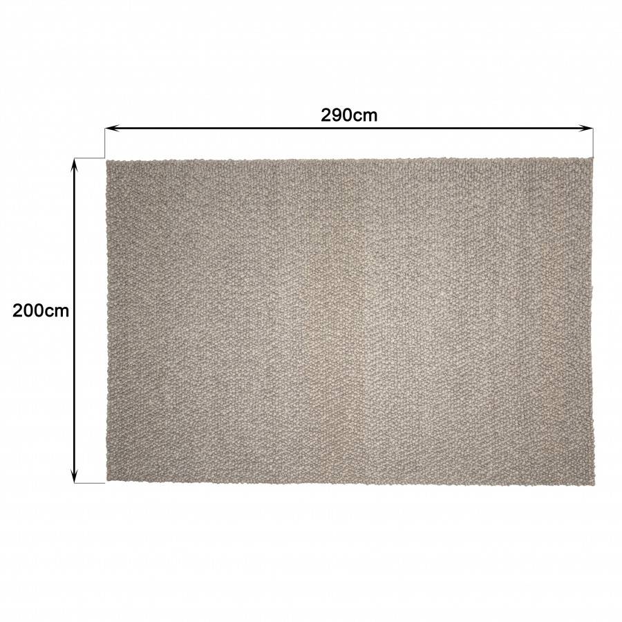 Macabane - QUENTIN - Tapis rectangulaire 200x290cm en laine bouclée taupe - Imagen 8